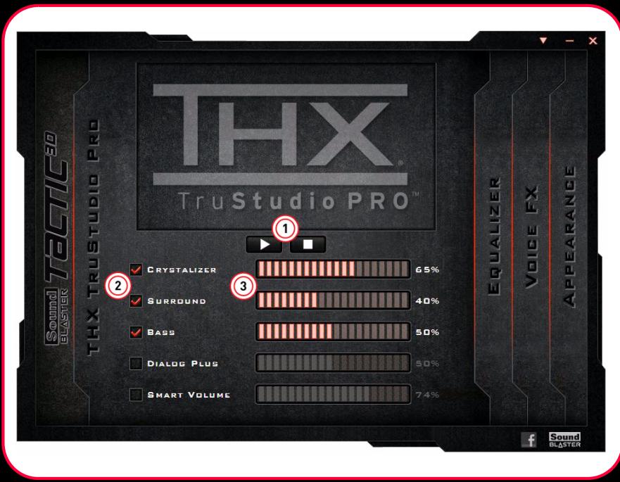 CREATIVE SOUND BLASTER TACTIC3D WRATH WIRELESS - Paramètres THX TruStudio Pro - 1