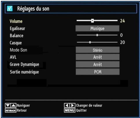 TECHWOOD TKF322016B - Configuration des paramètres sonores - 1
