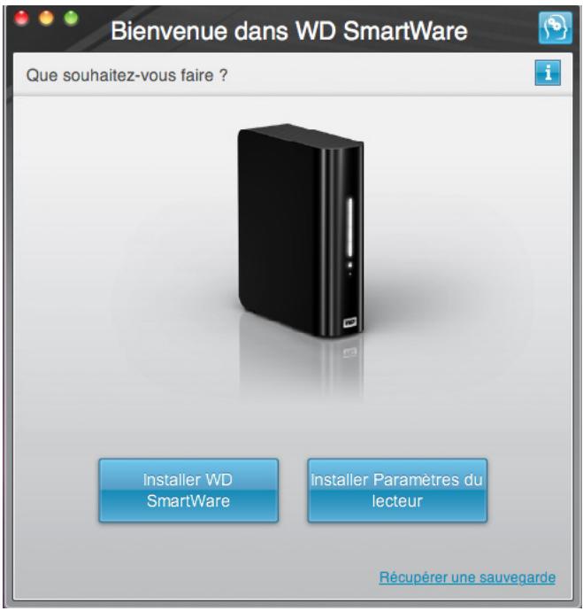 WESTERN DIGITAL MY BOOK FOR MAC - La fenêtre de bienvenue dans WD SmartWare apparaît : - 1