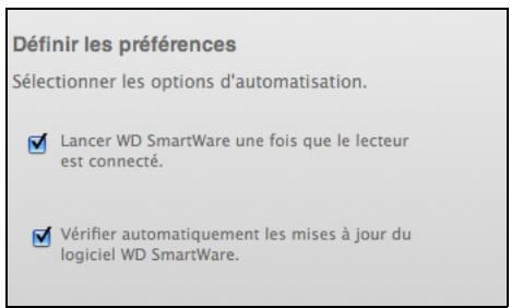 WESTERN DIGITAL MY BOOK FOR MAC - Définition des options de préférences - 1