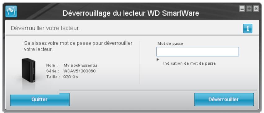 WESTERN DIGITAL MY BOOK FOR MAC - Déverrouillage de votre lecteur sans le logiciel WD SmartWare - 1