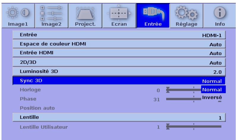 MITSUBISHI HC9000D - Pour régler la sync 3D : - 1