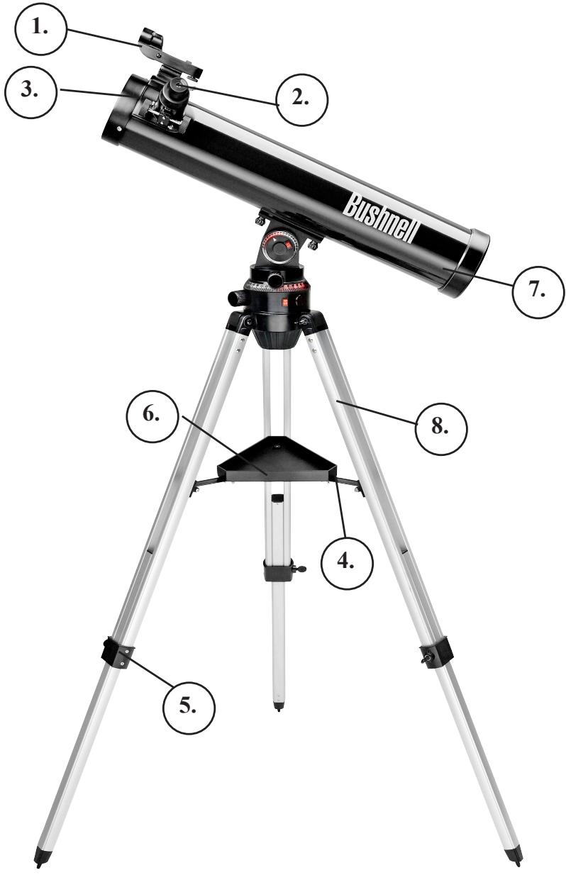 BUSHNELL VOYAGER - Legendada s peças do suporte do telescópio - 1