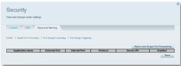 LINKSYS EA6700 - Pour configurer le routage de port unique : - 1