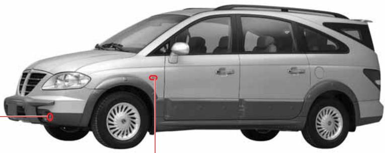 SSANGYONG RODIUS - FEU ANTIBROULLARD AVANT ET FEU DE GABARIT - 1