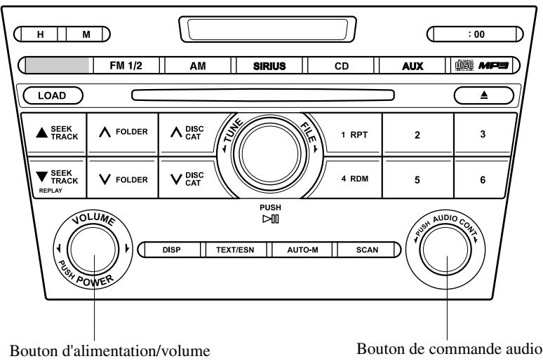 MAZDA CX-7 2012 - Commande d'alimentation/volume/tonalité - 1