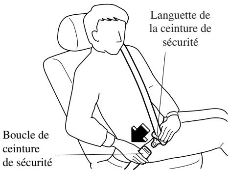 MAZDA CX-7 2012 - Pour boucler la ceinture de sécurité - 2