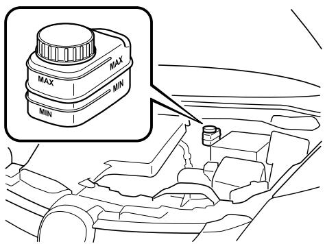 MAZDA CX-7 2012 - Vérification du niveau du liquide de frein - 1