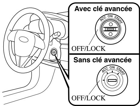 MAZDA CX-7 2012 - Positions du contacteur d'allumage - 1