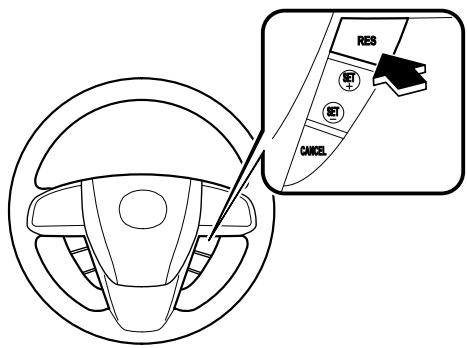 MAZDA CX-7 2012 - Pour rétablit la vitesse de croisière à une vitesse supérieure à 30 km/h (19 mi/h) - 1