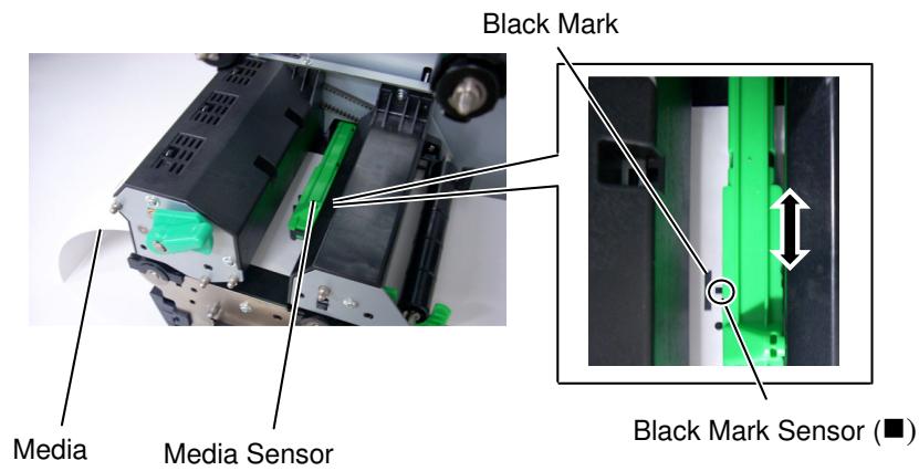 OKI LE840TT - Setting the Black Mark Sensor position - 1
