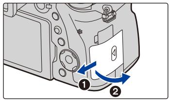 PANASONIC LUMIX DMC-FZ2000 - Insertion et retrait de la carte (en option) - 1