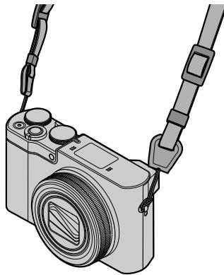 PANASONIC LUMIX DMC-TZ101 - Tirez sur la bandoulière puis assurez-vous qu'elle ne se détachera pas. - 1