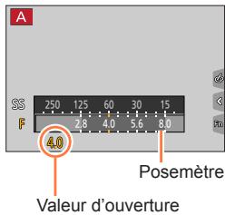 PANASONIC LUMIX DMC-TZ101 - Tournez la molette arrêté pour sélectionner la valeur d'ouverture. - 1