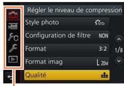 PANASONIC LUMIX DMC-TZ101 - Touchez le réglage à définir. - 1