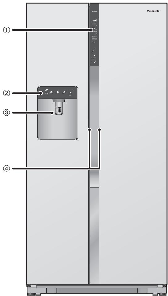 PANASONIC NR-BS53VW3-E - Buitenkant en bedieningspanelen - 1