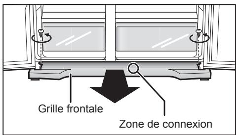 PANASONIC NR-BS53VW3-E - Dépose de la grille frontale - 1