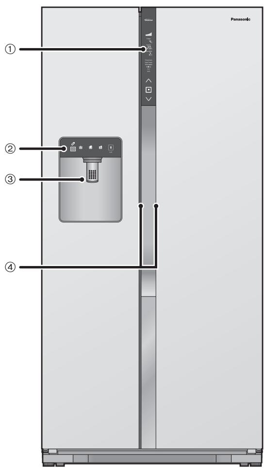 PANASONIC NR-BS53VW3-E - Extérieur et panneau de commande - 1