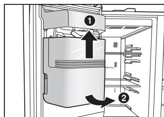 PANASONIC NR-BS53VW3-E - Piastra di scarico e cassetta dell'acqua del dispenser di ghiaccio/acqua - 6