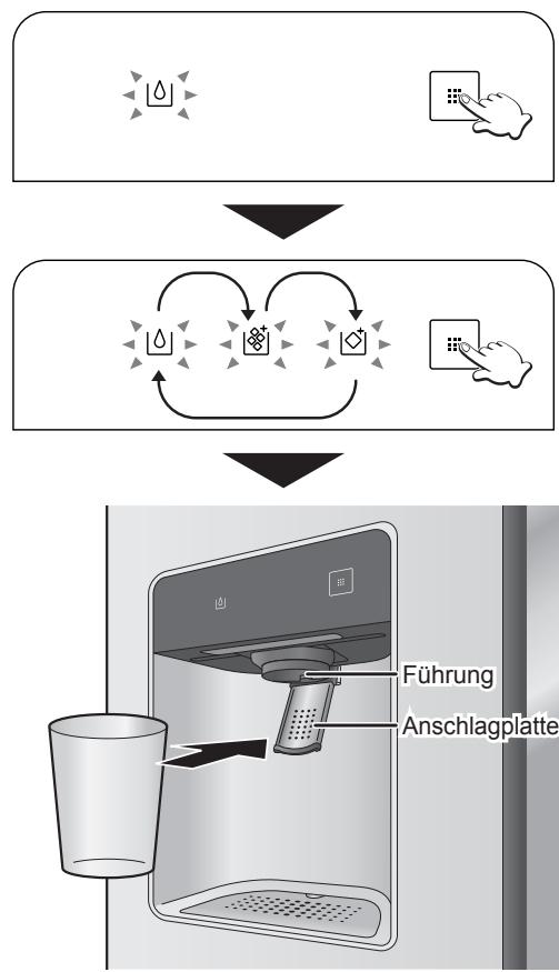 PANASONIC NR-BS53VW3-E - Verwendung des Eis-/Wasserspenders - 1