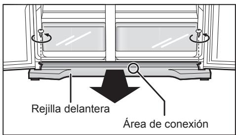 PANASONIC NR-BS53VW3-E - Extracción de la rejilla delantera - 1