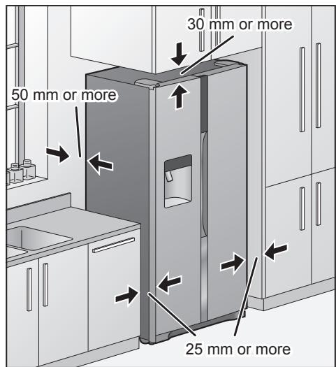 PANASONIC NR-BS53VW3-E - Provide clearance to allow heat to dissipate - 1