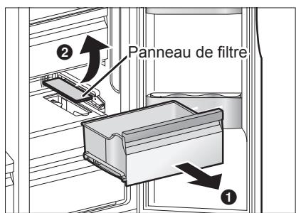 PANASONIC NR-BS53VW3-E - Mise en place du filtre à eau - 1