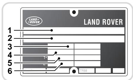 LAND ROVER DEFENDER - PLAQUE D'identification du vehicule - 1
