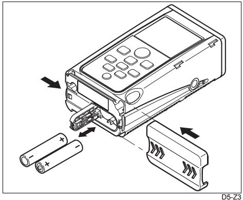 LEICA DISTO LITE 5 - Insertion/replacement des piles - 1