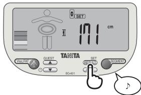 TANITA BC-601 - Precisez le niveau d'activité - 5