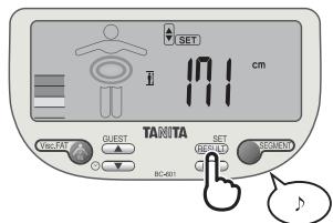 TANITA BC-601 - Körperprüge einstellen - 3