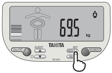 TANITA BC-601 - Lisez vos résultats - 1