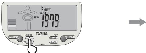 TANITA BC-601 - Entrez votre date de naissance (Année/Mois/Jour). - 1