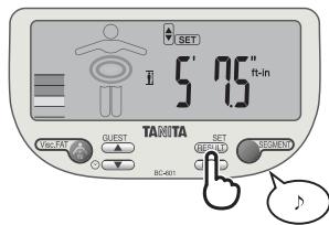 TANITA BC-601 - Specify the Height - 3