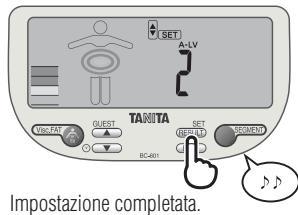 TANITA BC-601 - Specificare ilNumero attività - 3