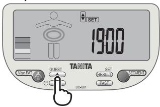 TANITA BC-601 - Impostare i minuti - 1