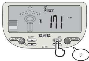 TANITA BC-601 - Specificare l'altezza - 3