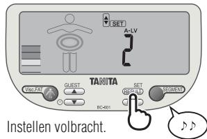 TANITA BC-601 - Voer het activiteitsnummer in - 2