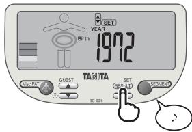 TANITA BC-601 - Precisez le niveau d'activité - 3