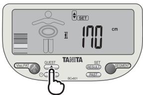 TANITA BC-601 - Specificare l'altezza - 1
