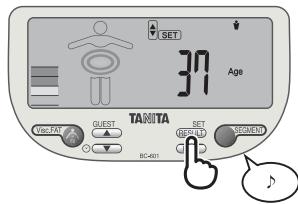 TANITA BC-601 - Configure su Fecha de nacimiento (año/mes/día). - 6