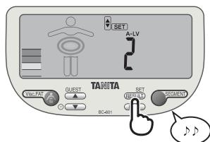 TANITA BC-601 - Aktivitätsnummer einstellen - 3
