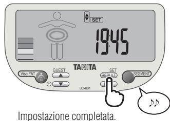 TANITA BC-601 - Impostare i minuti - 11