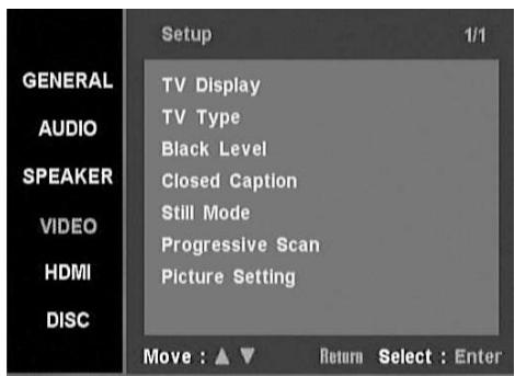 NAD T 535 - MENU DE CONFIGURATION VIDÉO - 1