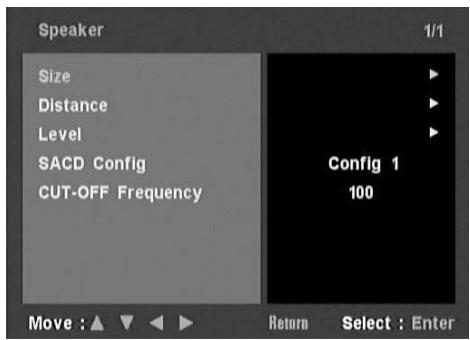 NAD T 535 - MENU DE CONFIGURATION HAUT-PARLEURS - 2