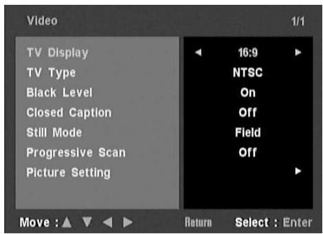 NAD T 535 - MENU DE CONFIGURATION VIDÉO - 2