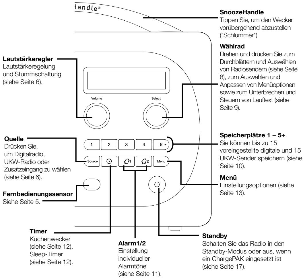 PURE EVOKE D4 MAPLE - Bedienelemente an der Vorderseite - 1