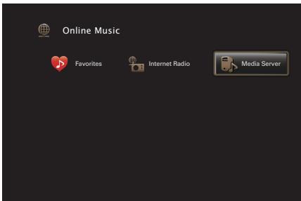 MARANTZ SR6011 - Use  to select "Media Server", then press ENTER. - 1