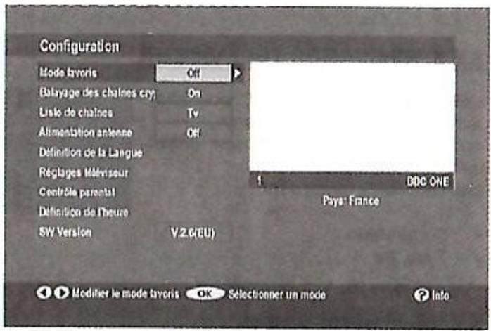GRANDIN CF 1001 - MENU de configuration - 1