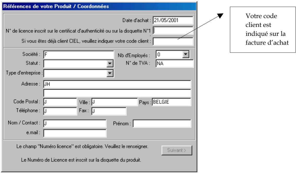 CIEL IMMOBILISATIONS - Saisissez les informations nécessaires au reférencement - 1
